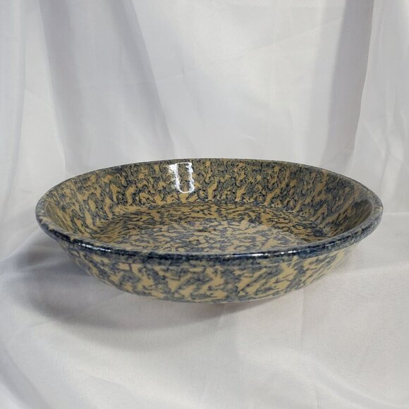 VTG Robinson Ransbottom Pottery USA Spatterware Stoneware Deep Dish Pie Plate